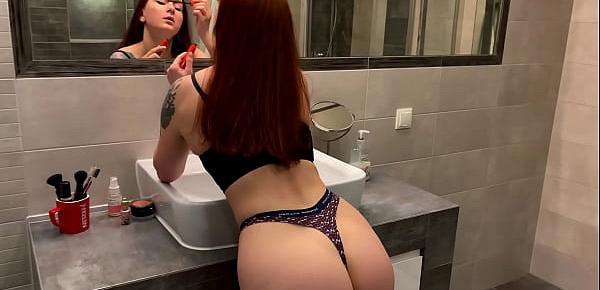  Bathroom Fuck with redhead Wife and Facial KleoModel